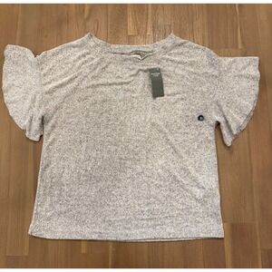 Abercrombie Fitch‎ Gray Marled Cozy Flutter Sleeve Tunic Top Women's Small NWT